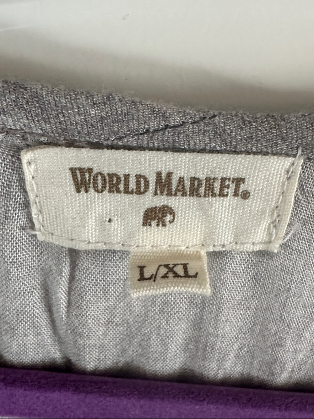 World Market Grey Embroidered Floral V-neck  Kimono L/XL CoverUp Maxi Dress - Picture 6 of 9